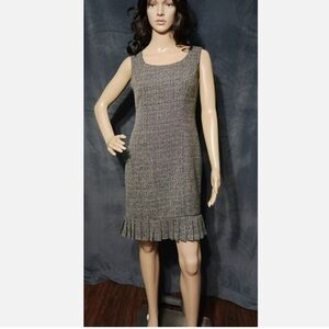 Danny & Nicole Women's Black and Brown Pleated Mini Dress Size 14